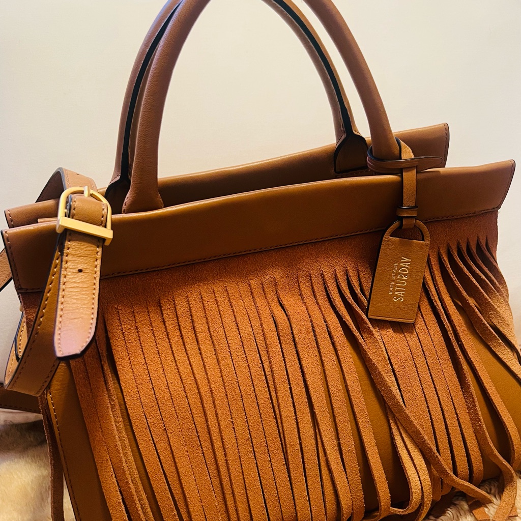 Kate Spade. Saturday Collection Unique, Fringe 100% Genuine Leather/Suede